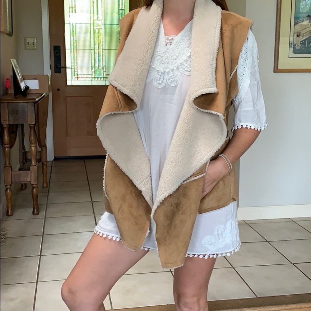 Prana wool sheep skin vest